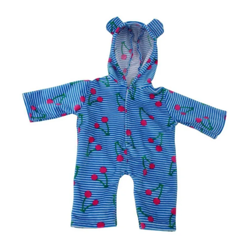 Macacão De Pijama Estampado Listrado 18 Polegadas Para Boneca Bebê