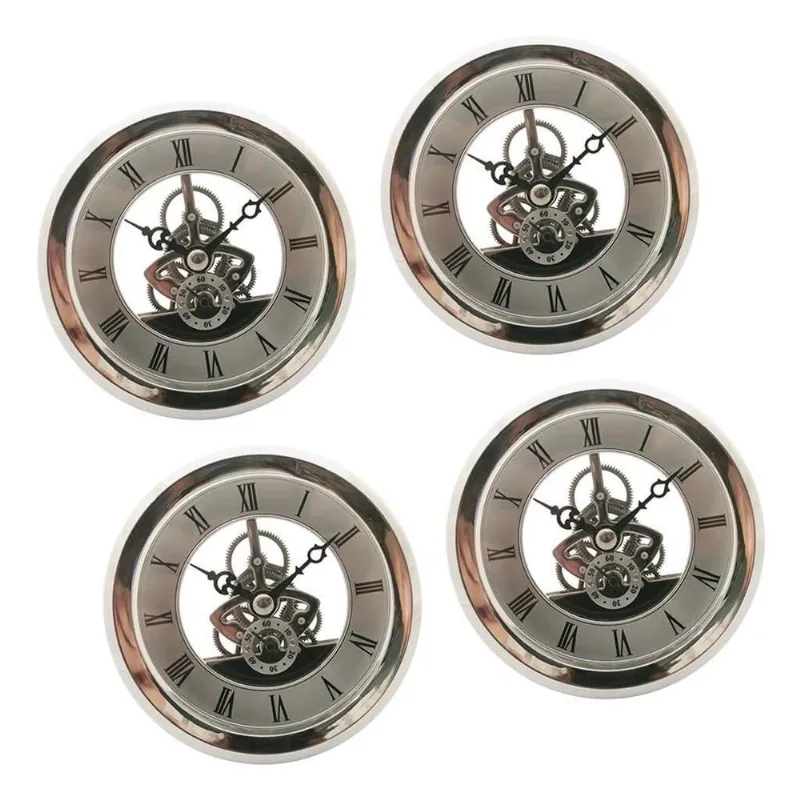 4 Peças 103mm Dial Roman Numeral Watch Quartz Clock Insert