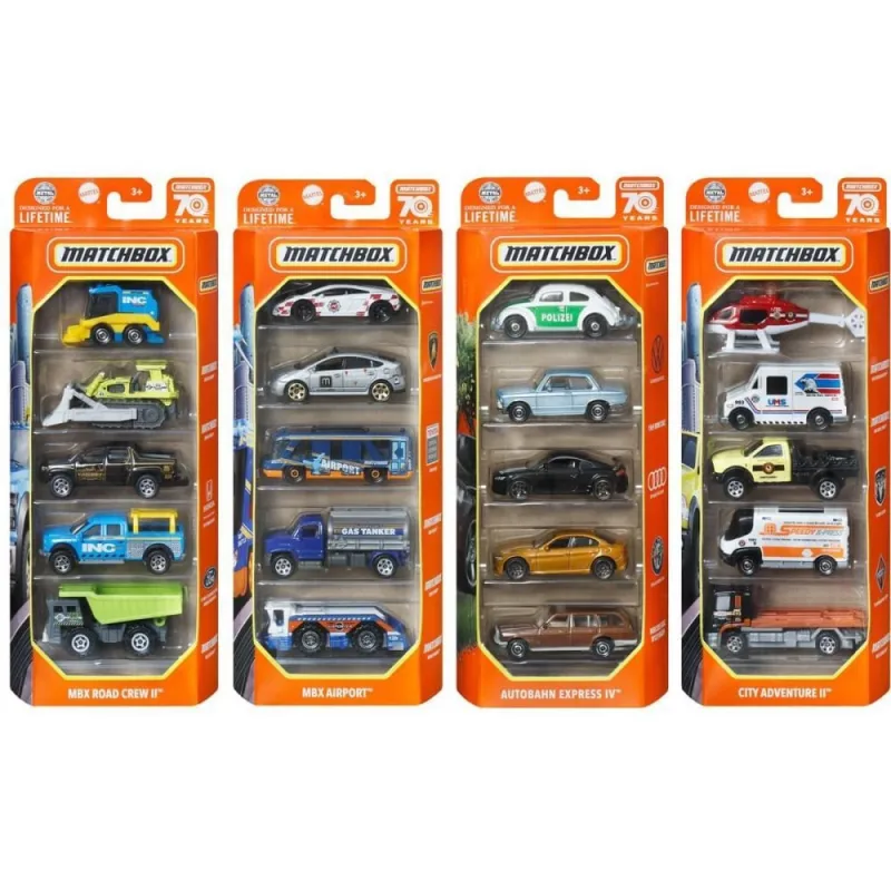 Carrinho Matchbox C/ 5 Carrinhos - Mattel