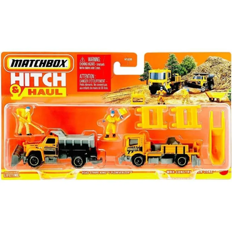 Miniatura Matchbox Hitch & Haul - Conjunto MBX Zona de Construção - Mattel H1235/HVP28