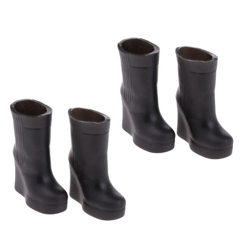 2 Pares De Sapatos De Botas De Plástico 1/6 Para Roupas De Boneca Blythe Licca