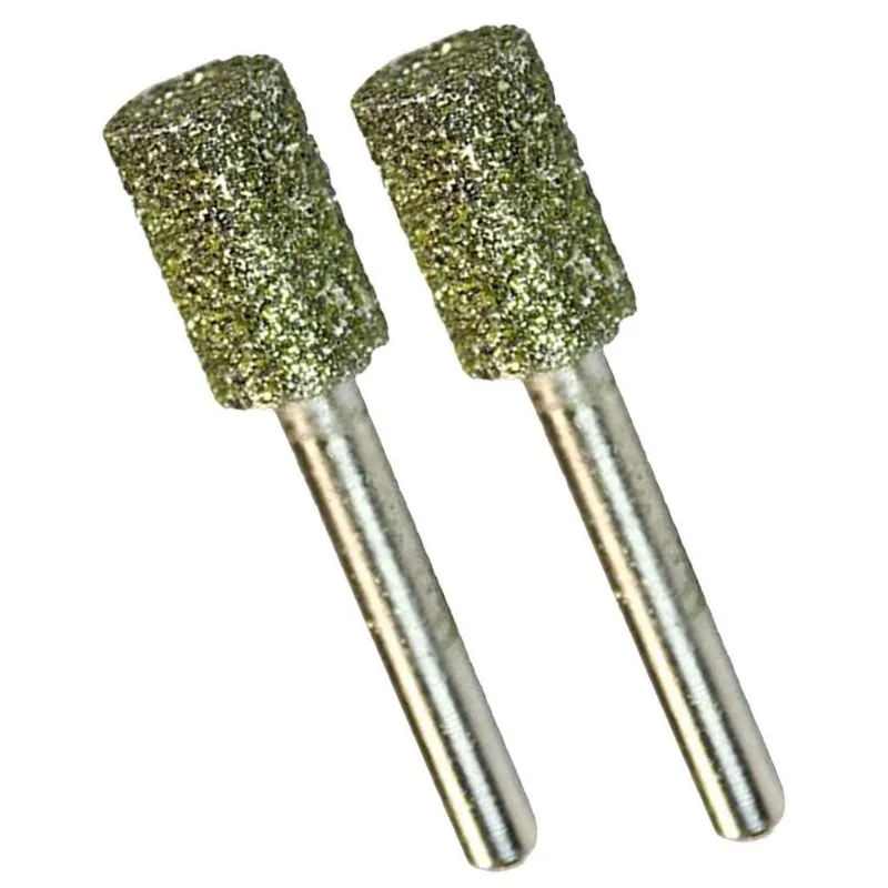 2pçs Cilindro Abrasivo Com Ponta De Cabeça Revestida Com Diamante