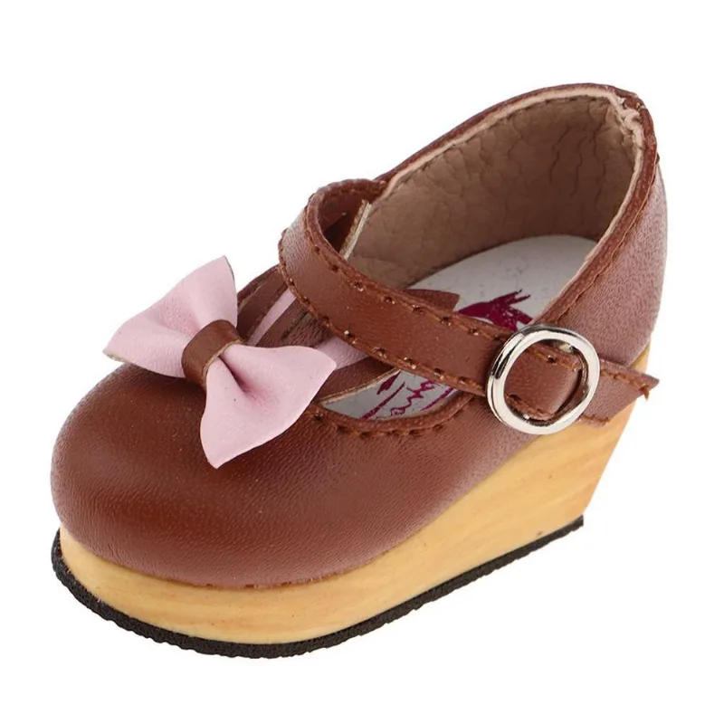 Adorável Boneca Slipsole Bow Pu Sapatos De Couro Para Blythe Dolls