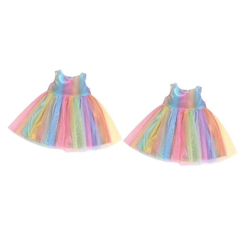 2x Roupas De Vestido Sem Mangas 18'' Princesa Garota Boneca