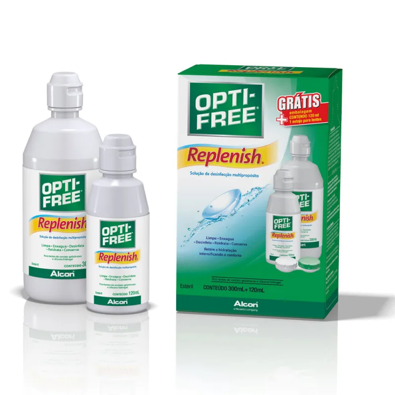 Solução para Lentes Opti-Free Replenish Alcon 300ml + 120ml - Alcon