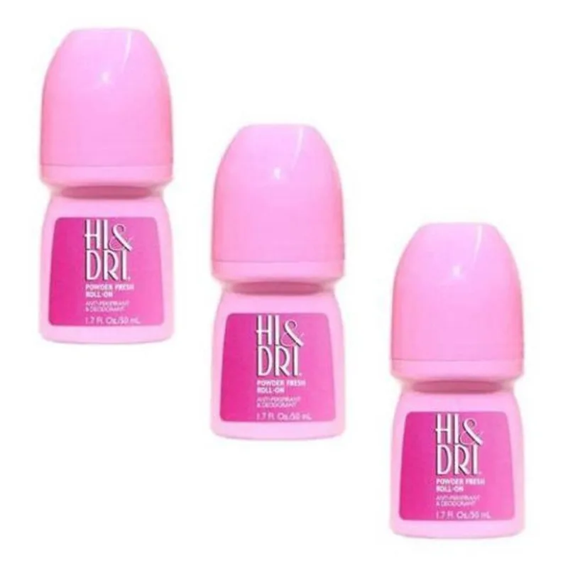 Desodorante Hi & Dri Roll-On Powder Fresh 50Ml Kit Com 3 Pç.