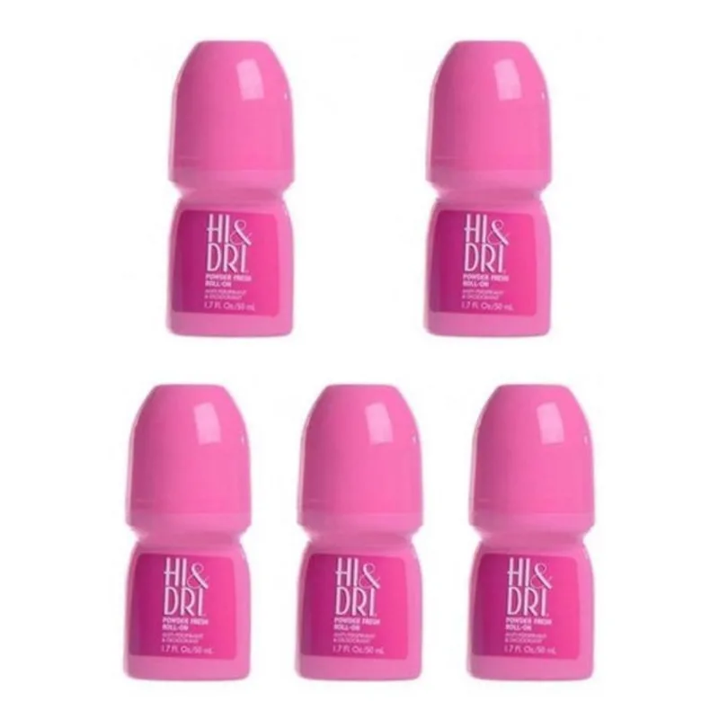 Desodorante Hi & Dri Roll-On Powder Fresh 50Ml Kit Com 5 Pç.