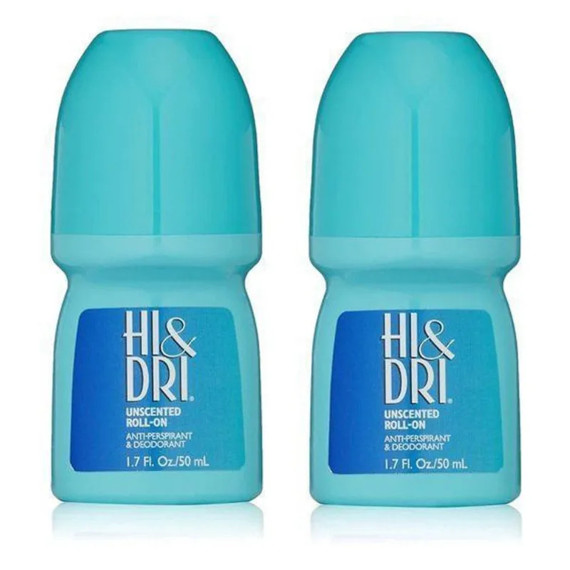 Desodorante Hi & Dri Roll-On Unscented 50Ml Kit Com 2 Pç.