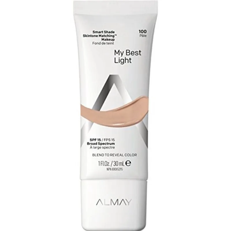 Almay Smart Shade Skintone Combinando Maquiagem, Hipoalergênico, Cruelty Free, Oil Free, Dermatologista Tested Foundation com fps 15, My Best Light, 1oz