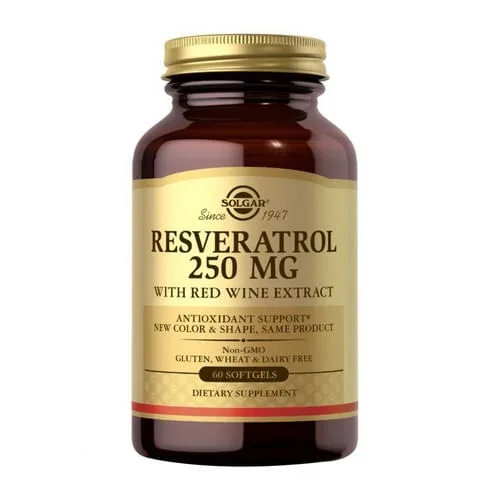 Resveratrol Com Extrato De Vinho Tinto 250 Mg 60 S Gels By Solgar - Não Informado