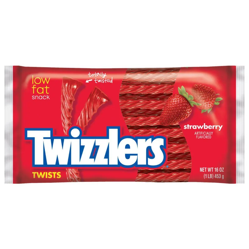 Bala Twizzlers Twists Strawberry - Tiras Morango 453g - Não Informado