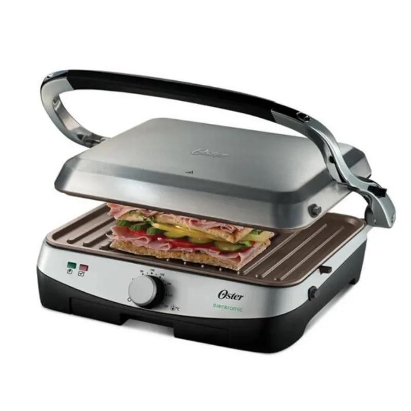 Grill Oster Churrasqueira Elétrica Antiaderente Inox 220V