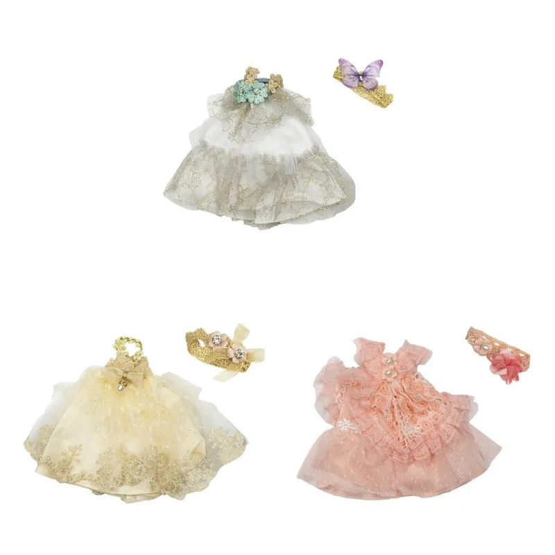 3pcs Fashionable Dolls Clothes Dress Bolsa De Pano 20cm Party