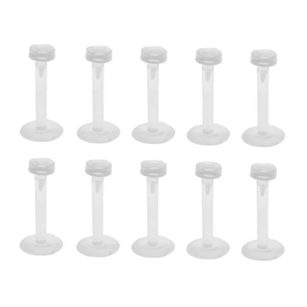 4x10 Pçs Pino Nariz Branco Transparente Barbell Lábio Língua Umbigo