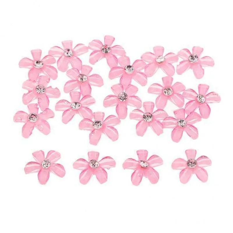 8x20 Flores Flatback Botão Strass Enfeites Para