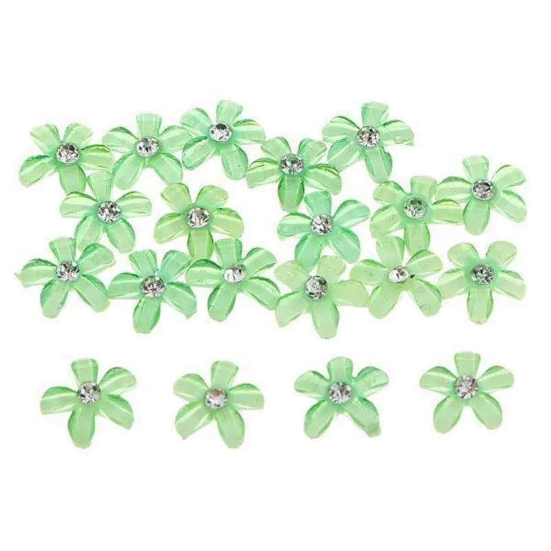 8x20 Flores Flatback Botão Strass Enfeites Para