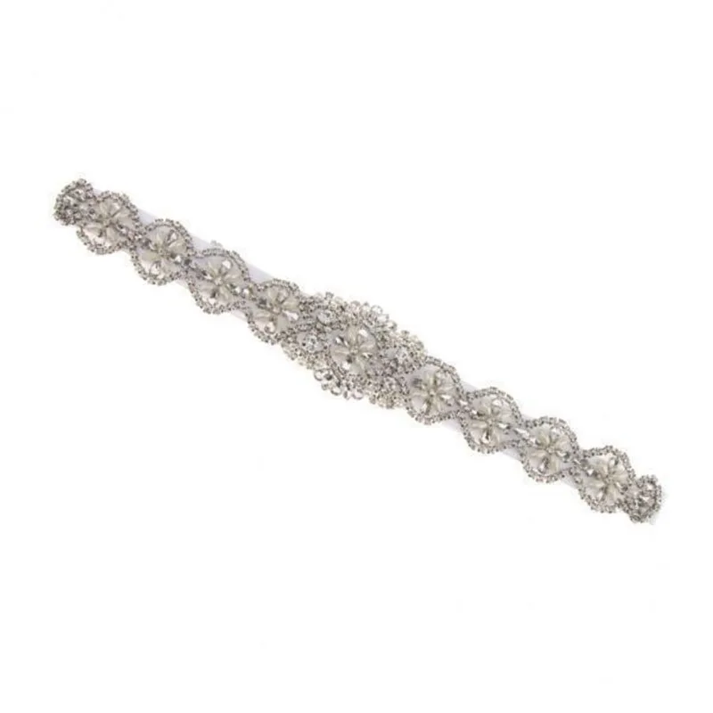 3x Pérolas De Strass Nupcial Vintage Applique Sash Wedding