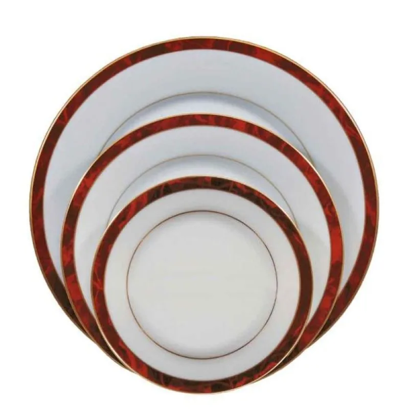 Baixela em porcelana Noritake Marble red 18 peças