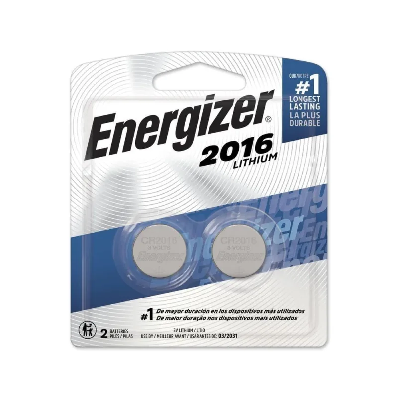 Bateria de Lítio Tipo Botão Moeda CR2016 3V para Relógios Chaves e Controles Energizer - Energizer