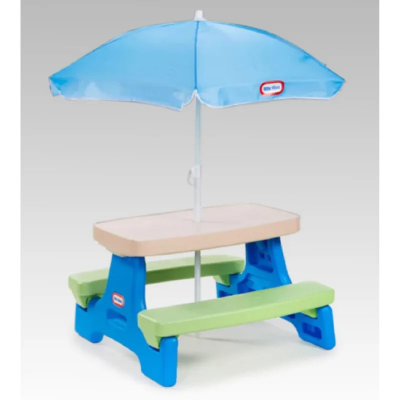 Mesa Picnic Infantil com Guarda-Sol para 4 Lugares Little Tikes K629945