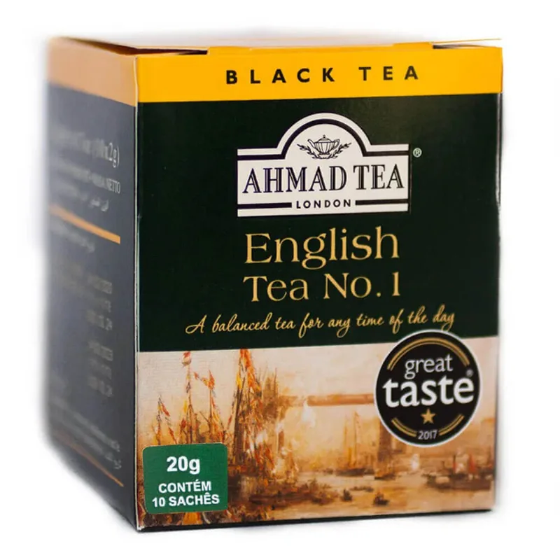 Chá Preto English Breakfast Ahmad Tea 10 sachês de 2g