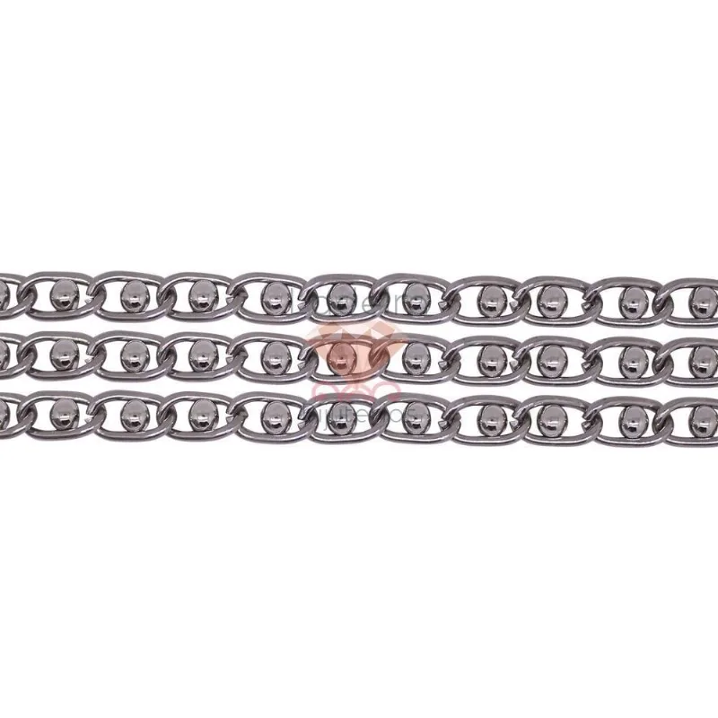 CORRENTE DE ALUMINIO COM BOLA ABS 6MM ROLO COM 25 METROS 074 - Niquel