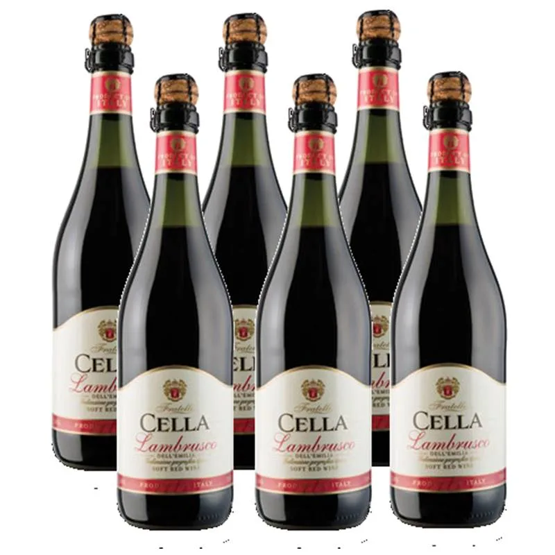 Lambrusco Frisante Dell Emilia Cella Tinto 750ml 06 Unidades - Não Informado