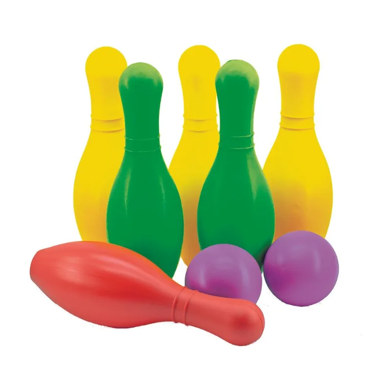 Jogo De Boliche Plástico Colorido - 8 Peças