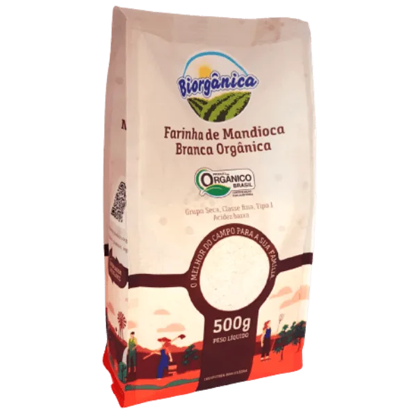Farinha De Mandioca Branca Orgânica Biorgânica 500g - Não Informado