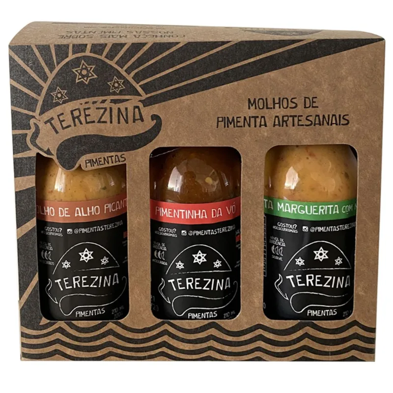 Molho de Pimenta Artesanal Terezina Pack 3 Unidades 210ml Cada