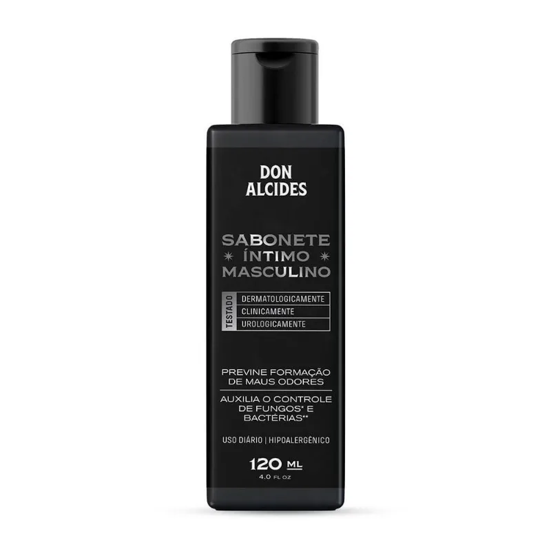 Sabonete Íntimo Sem Perfume 120ml Don Alcides Masculino Hipoalergênico Vegano Sabonete Íntimo Masculino Sem Perfume 120Ml Don Alcides