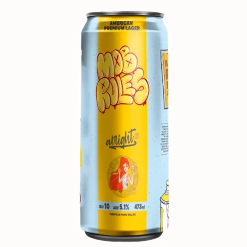 Cerveja Alright Mob Rules American Premium Lager Lata 473ml - Alright Beer