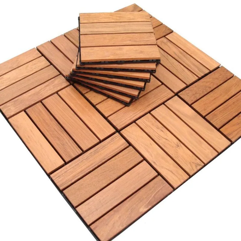 Deck Modular Madeira Jatobá Base Plástica Novopiso 29 X 29Cm