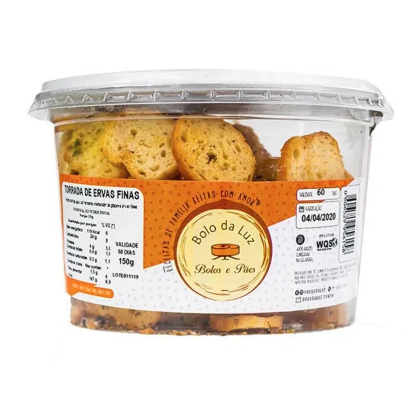 Torrada de Ervas Finas Bolo da Luz Pote 150g