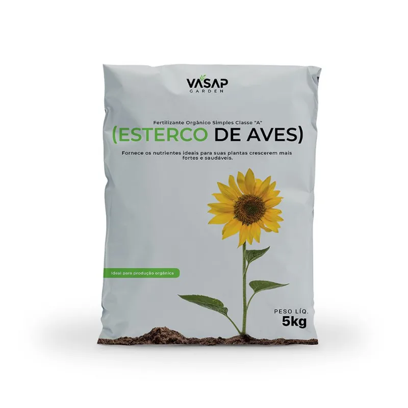 Fertilizante Organico Vasapânico Simples Esterco De Aves 5Kg Vasap