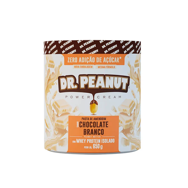Pasta Amendoim Dr.Peanut com Whey Proten Zero Açucar Chocolate Branco 650g - Dr.Peanut