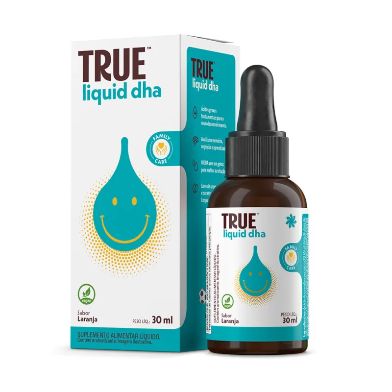Suplemento Alimentar Líquido True Liquid Dha sabor laranja 30ml - TRUE