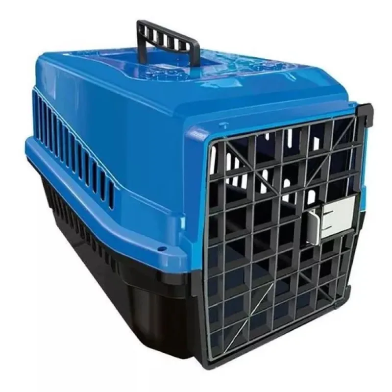 Caixa de Transporte Alça e Porta Resistente Para Pet N3 Azul - Não Disponível