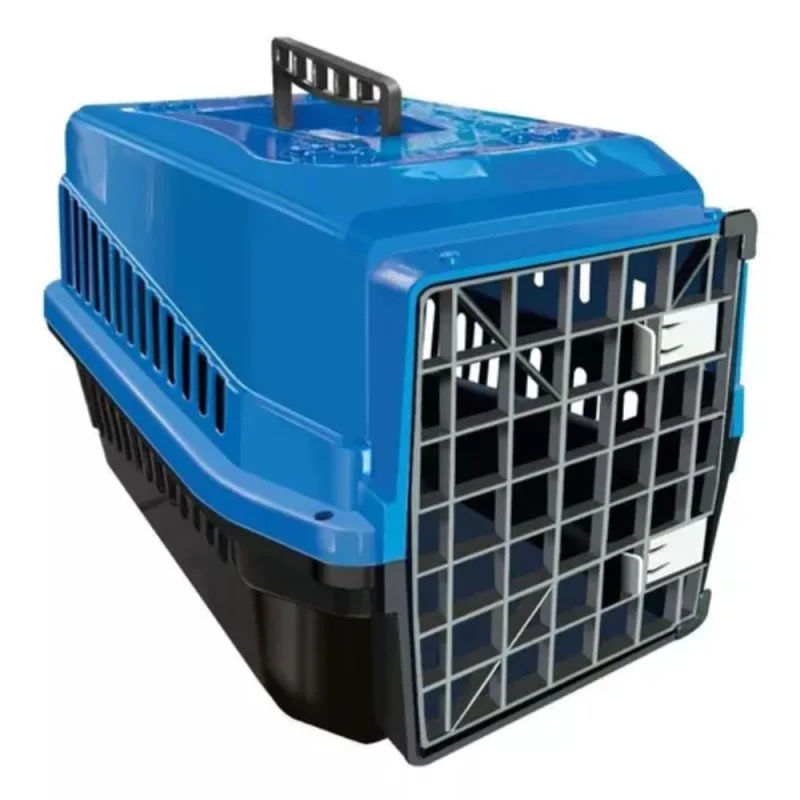 Caixa De Transporte Color N4 Cachorro Gato Cão Azul - Não Disponível