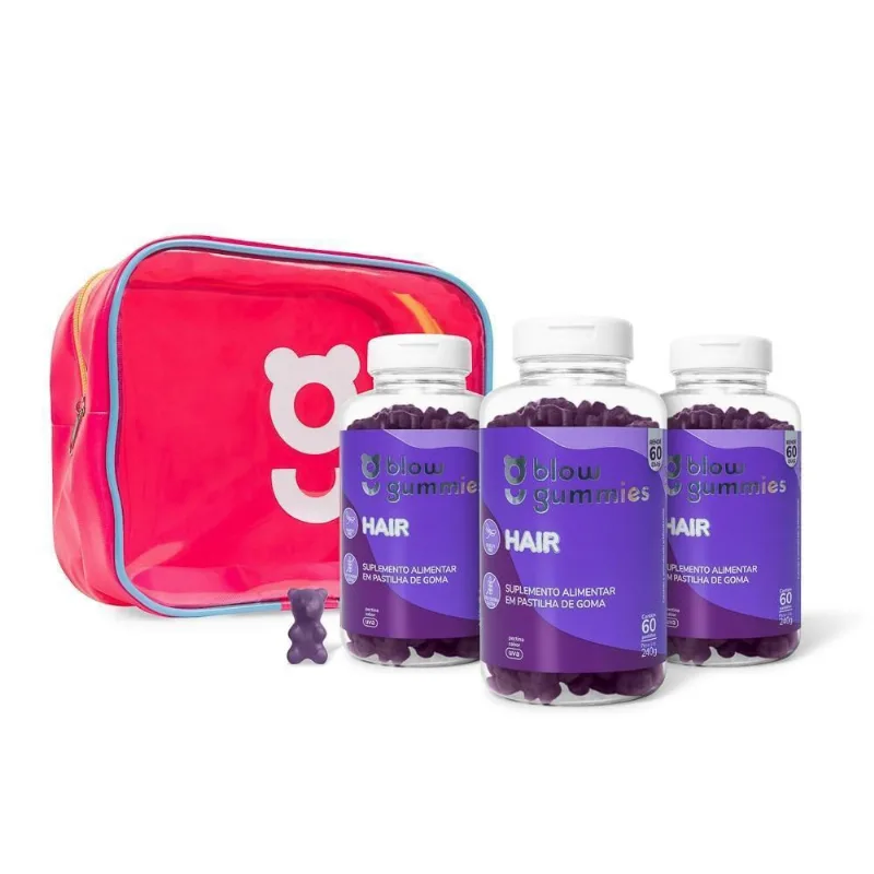 Blow Gummies Hair 180 Dias De Tratamento Uva