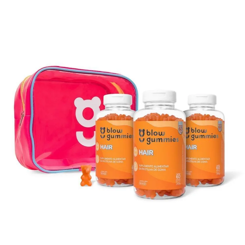 Blow Gummies Hair 180 Dias De Tratamento Laranja