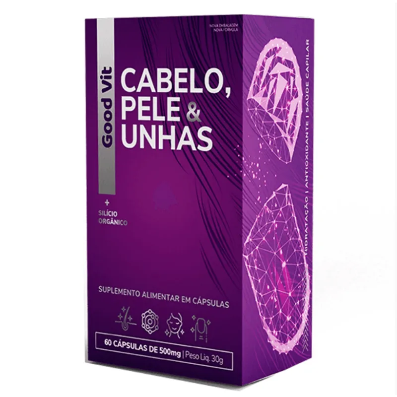 Cabelos, Pele & Unhas I Com Silício Orgânicos Good Vit 60 Cápsulas Cabelo Pele E Unhas Good Vit 60 Cápsulas Com Silicio Orgânico