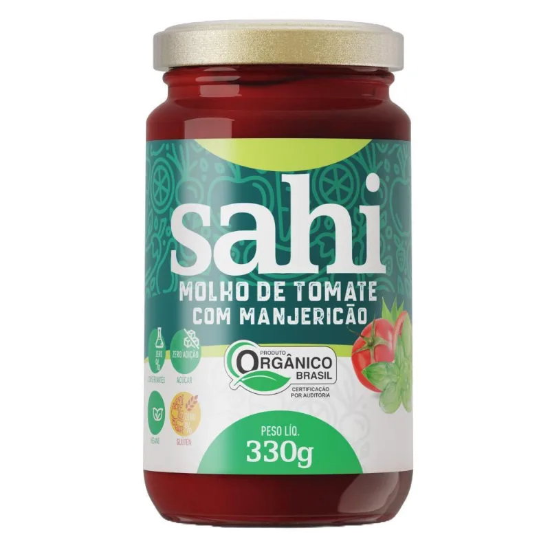 Molho De Tomate Com Manjericão Orgânico Sahi 330G