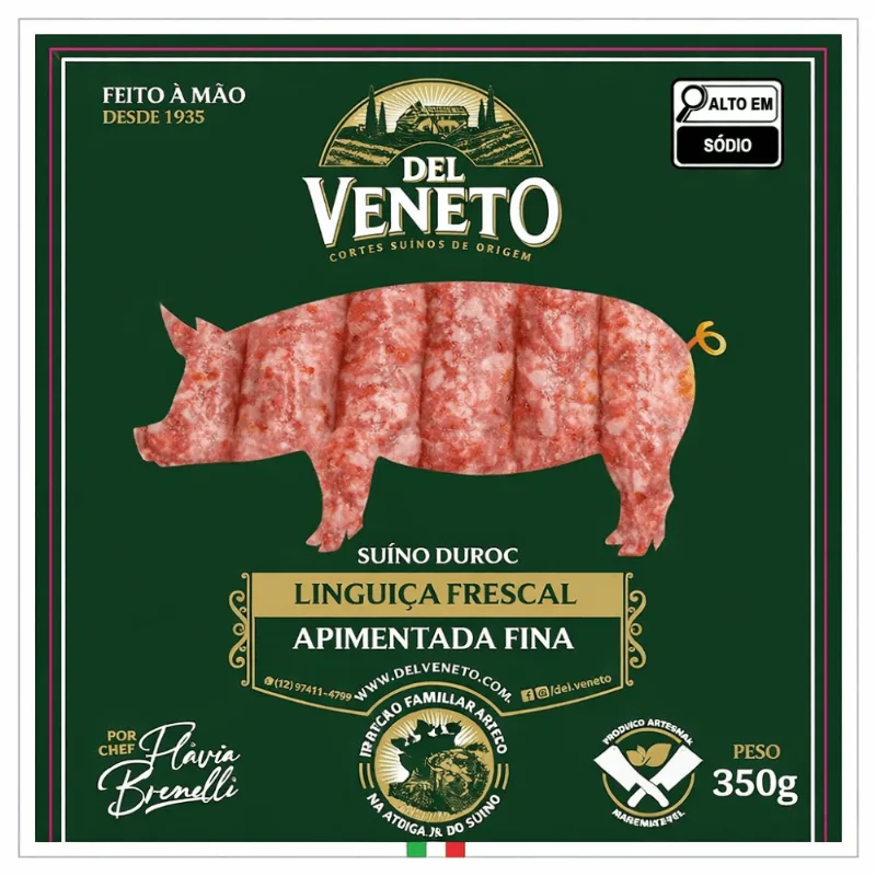 Linguiça Suína Apimentada Fina Duroc Del Veneto 350g