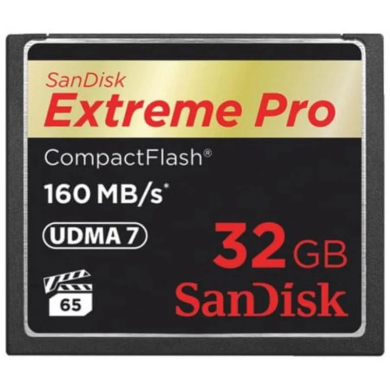Cartão Compact Flash 32Gb SanDisk Extreme Pro de 160mb/s e UDMA 7 para Vídeos 4K