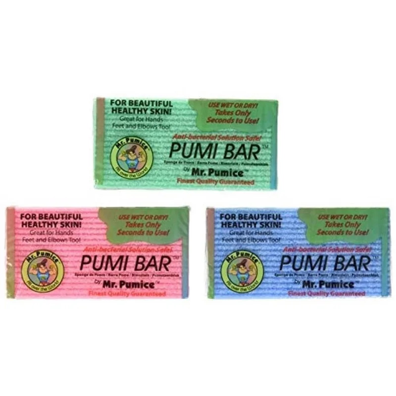 Mr. Pumice Callus Removedor Pumi Bar: Pedicure Stone & Foot Scrubber - Medium Grit (4 Pack, Assorted Colors)