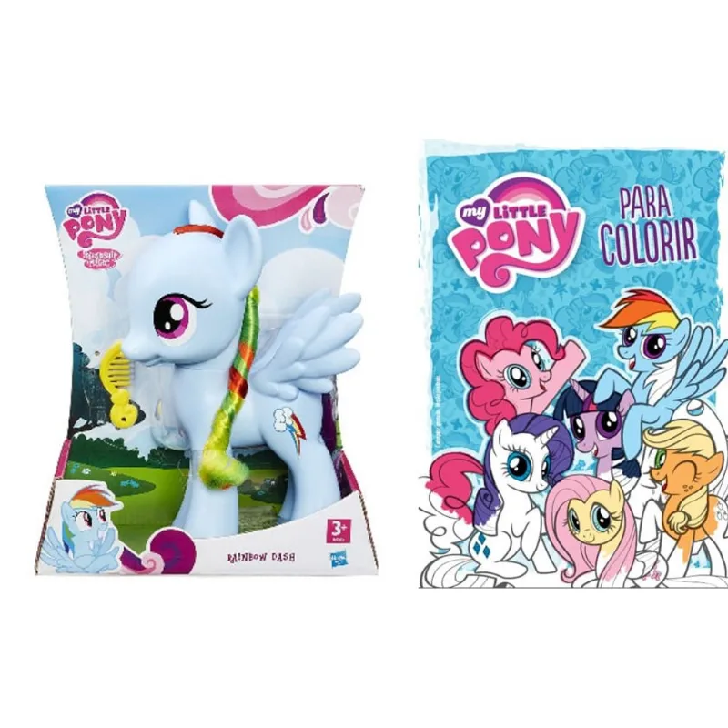 My Little Pony - Rainbow Dash 21cm com Livro Para Colorir