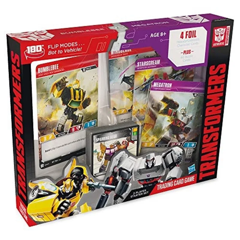 Transformers tcg: Bumblebee vs. Megatron 2-Player Starter Set 1 de deck pronto para jogar 44 cartões Incl. Bumblebee