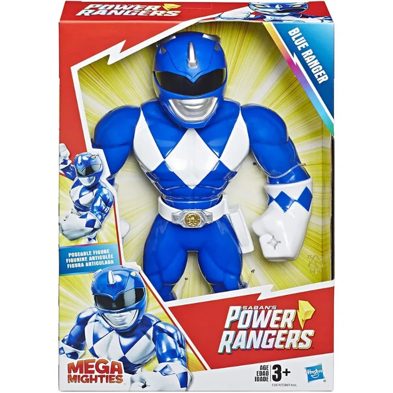 Boneco Mega Mighties Power Rangers Blue Ranger Hasbro