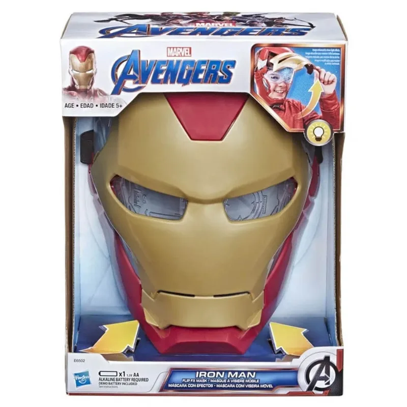 Mascara flip homem de ferro com efeito luminoso avengers vingadores marvel disney hasbro